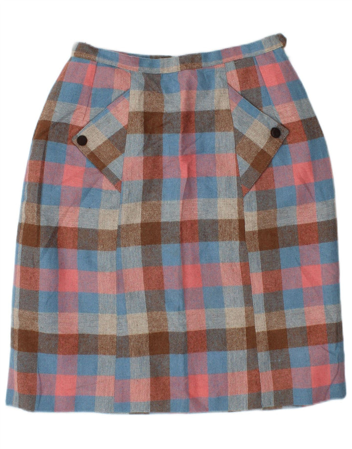 Vintage kvinders blyantnederdel W28 Medium flerfarvet Gingham