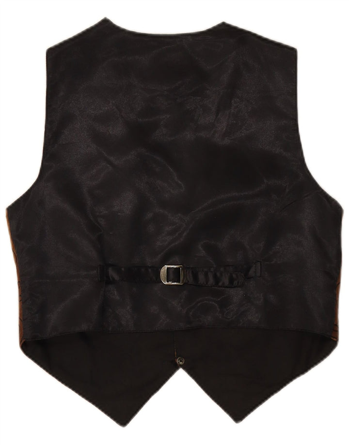 VINTAGE Herre ruskindsvest lille brunt Paisley læder