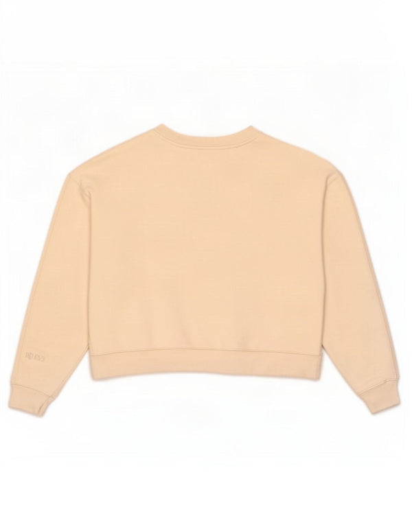 Adidas Womens Crop Oversized Sweatshirt Jumper UK 14 Large Beige
