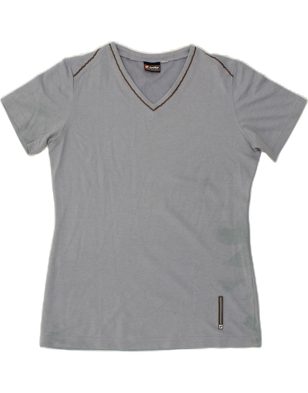 LOTTO Womens T-Shirt Top UK 16 Large Grey Cotton Vintage Lotto and Second-Hand Lotto from Messina Hembry 