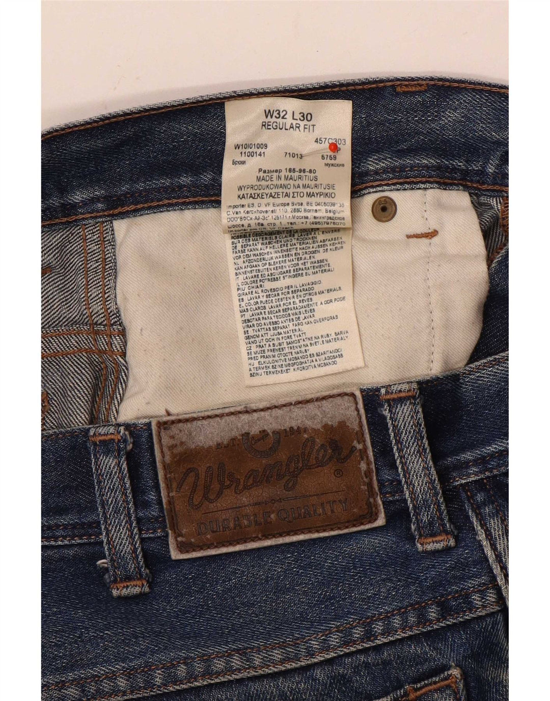 Wrangler Herre Regular Fit Straight Jeans W32 L27 Blå Bomuld