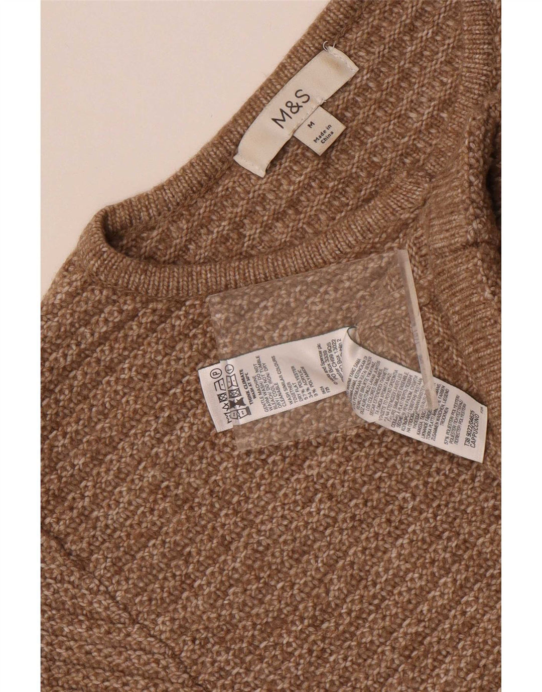 Marks & Spencer Dame Cardigan Sweater UK 14 Medium Brun Polyester