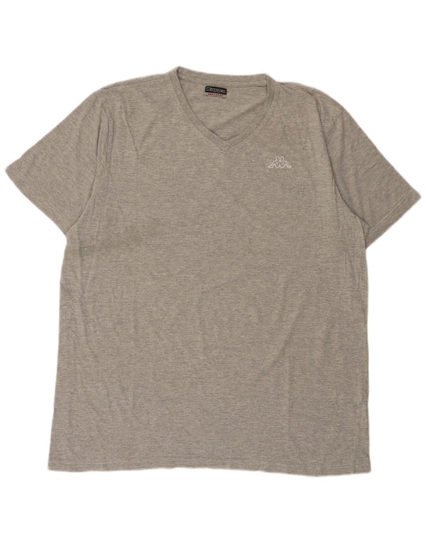 Kappa Herre T-Shirt Top 3XL Grå Bomuld