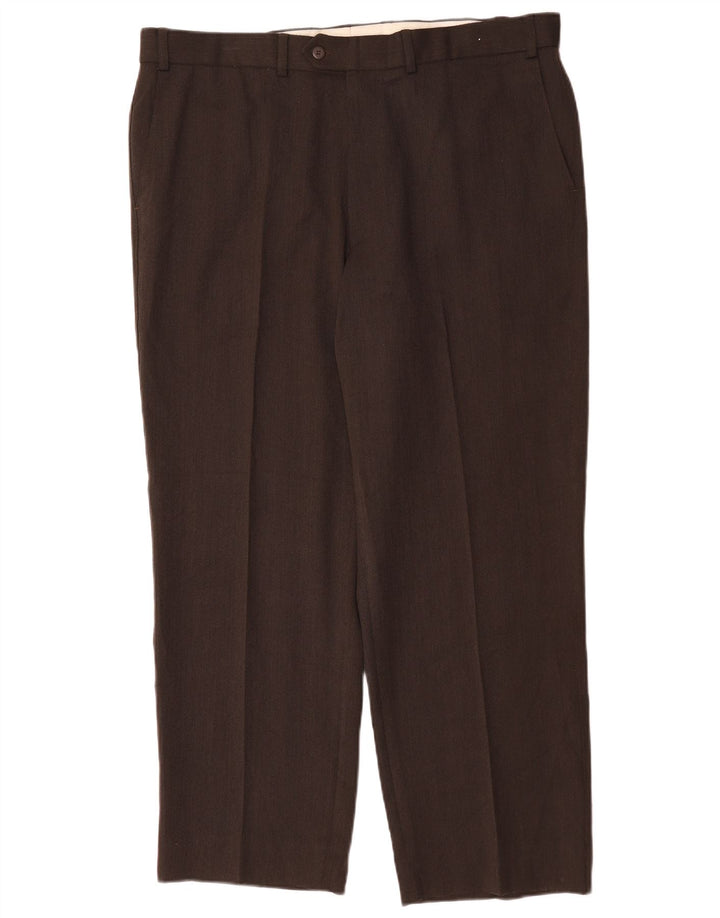 Marks & Spencer Lige jakkesæt til herrebukser W40 L29 brun polyester