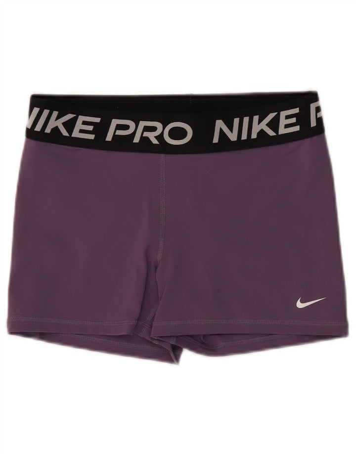 NIKE Dri Fit grafiske sportsshorts til kvinder UK 14 Stor lilla nylon