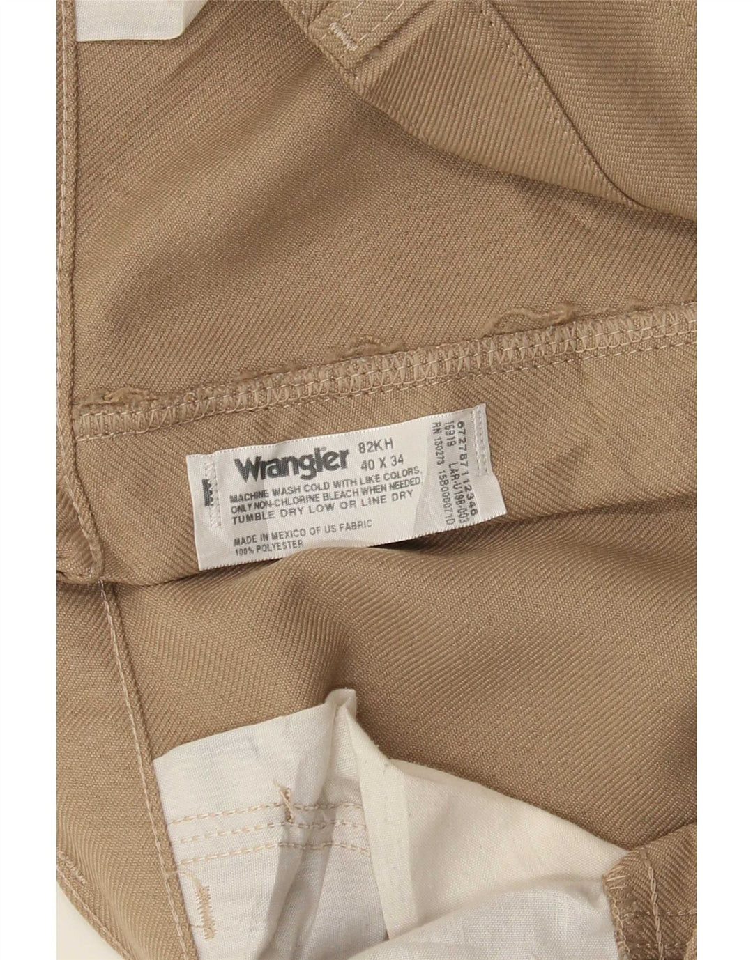 Wrangler Straight Casual Bukser til mænd W40 L29 Beige Polyester
