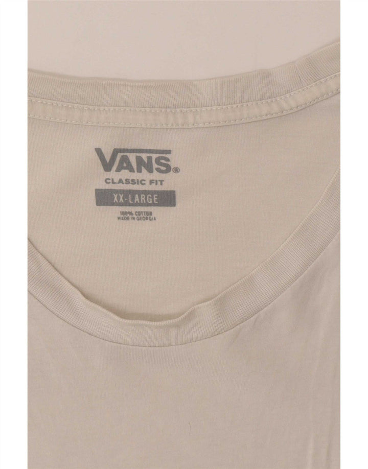 Vans Herre Classic Fit T-Shirt Top 2XL Hvid Colourblock
