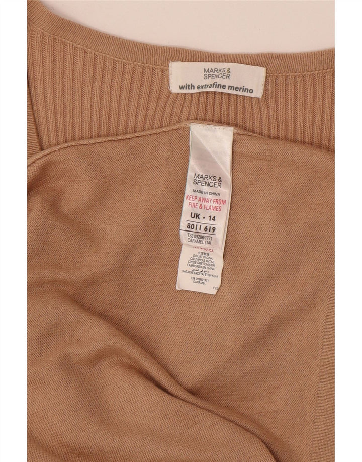 Marks & Spencer Dame Jumper Dress UK 14 Medium Beige Viscose