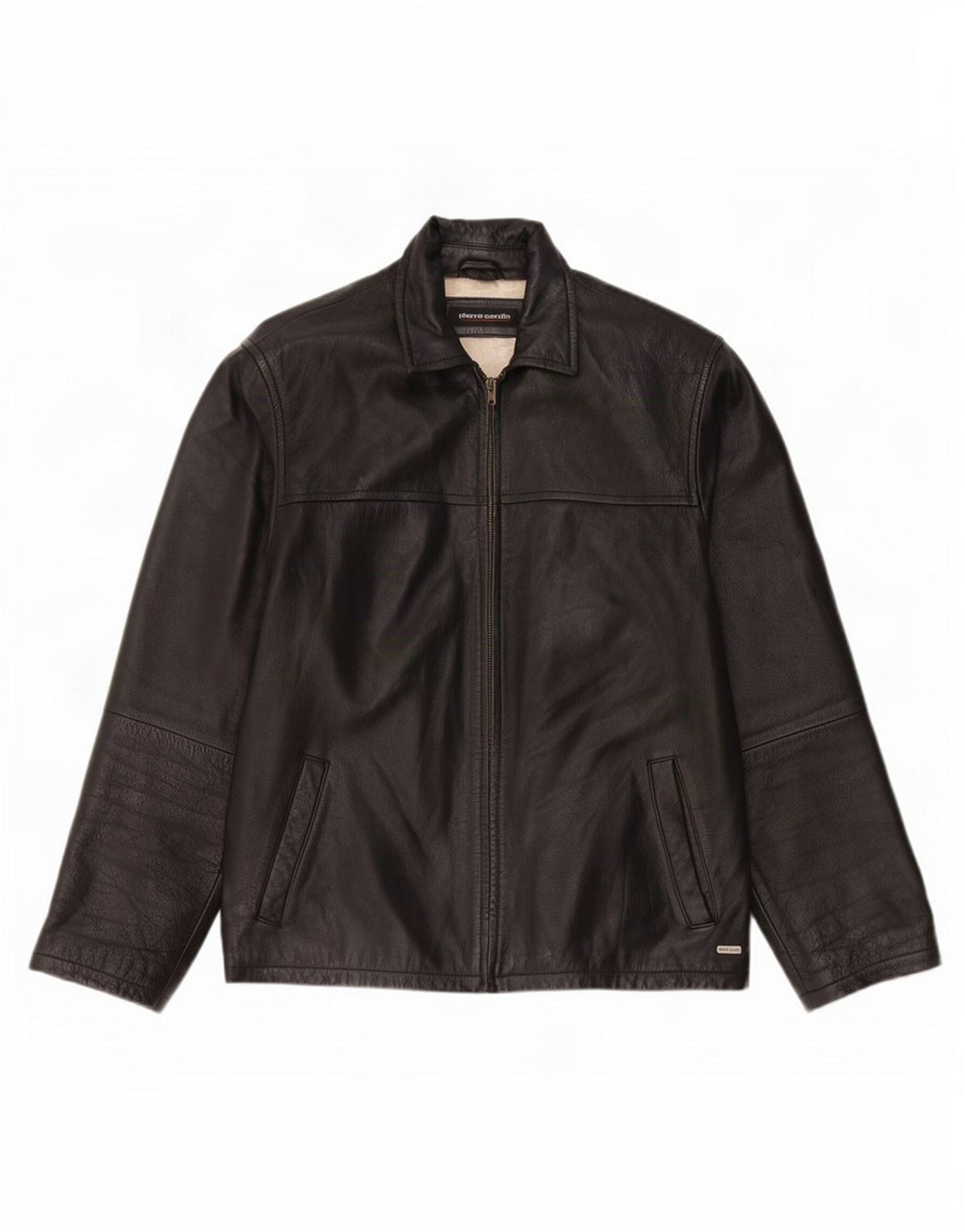 Pierre Cardin Herre Læderjakke UK 40 Large Sort