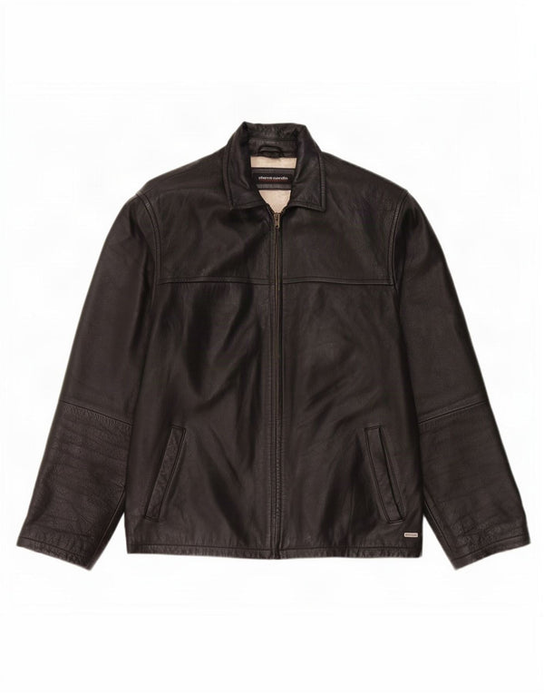 Pierre Cardin Herre Læderjakke UK 40 Large Sort
