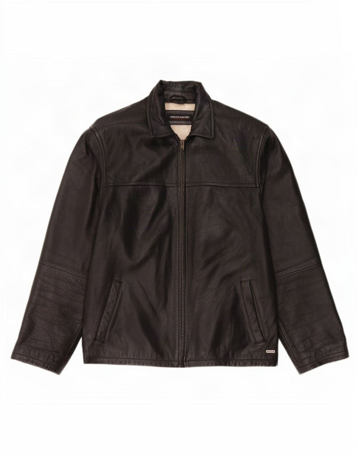 Pierre Cardin Herre Læderjakke UK 40 Large Sort