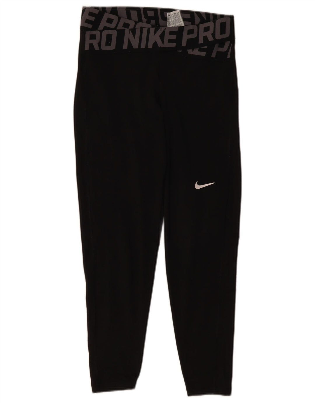 NIKE Dri Fit grafiske leggings til kvinder UK 10 Lille sort polyester