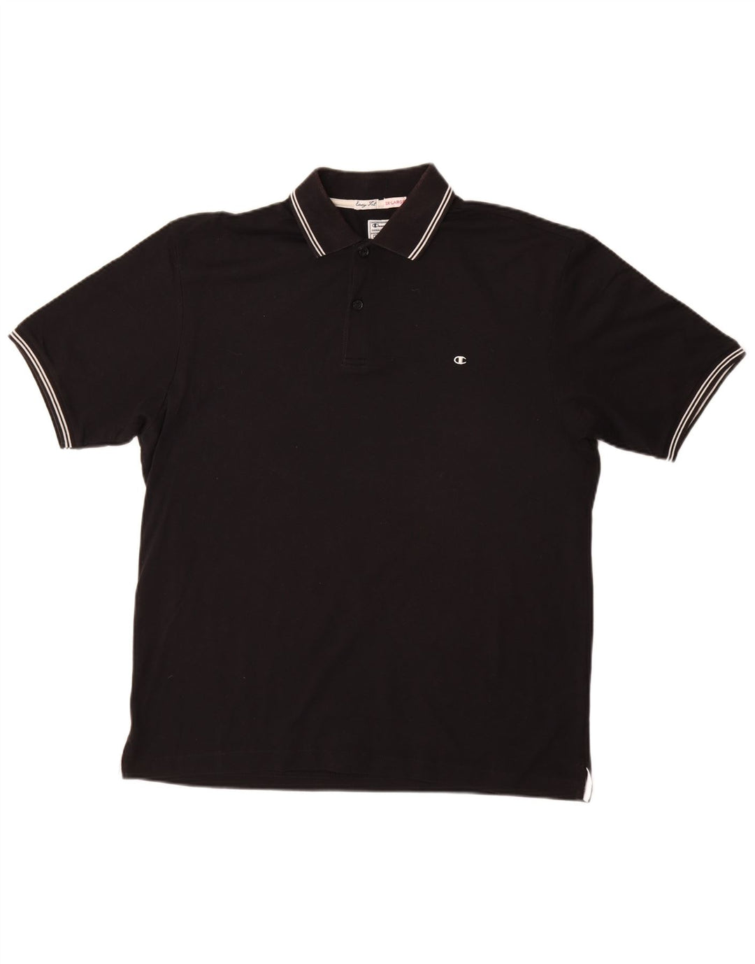 CHAMPION Herre Easy Fit Polo Shirt 2XL Sort Bomuld