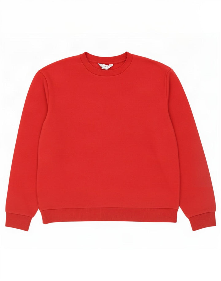Marks & Spencer Dame Sweatshirt Jumper UK 14 Medium Rød Bomuld