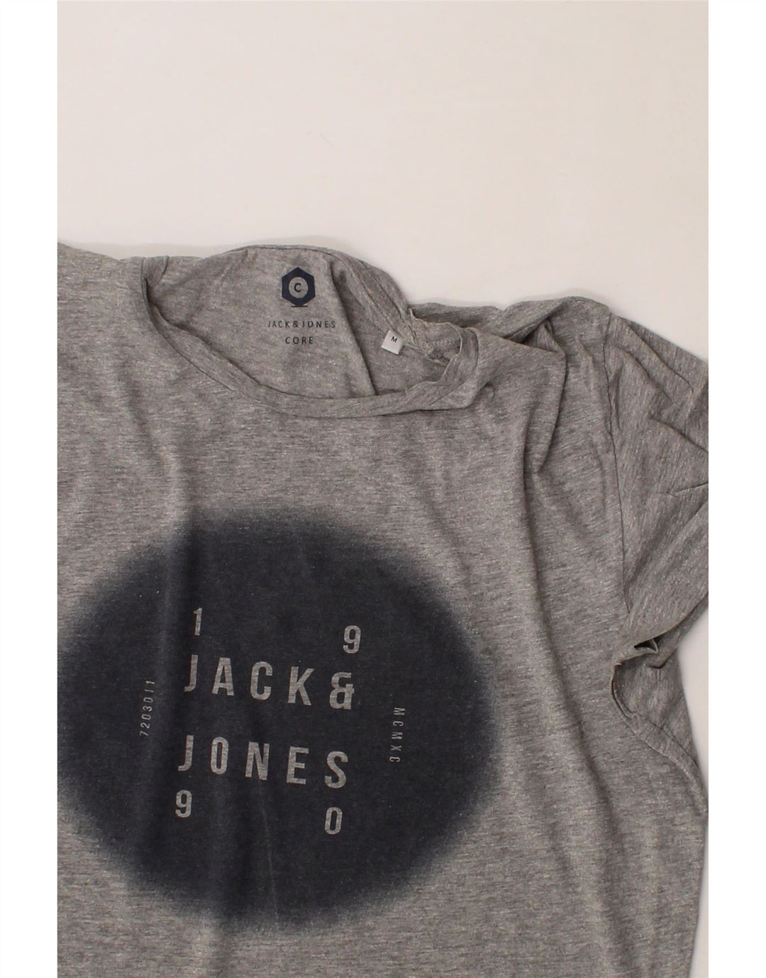 JACK & JONES Mens Graphic T-Shirt Top Medium Grey Vintage Jack & Jones and Second-Hand Jack & Jones from Messina Hembry 