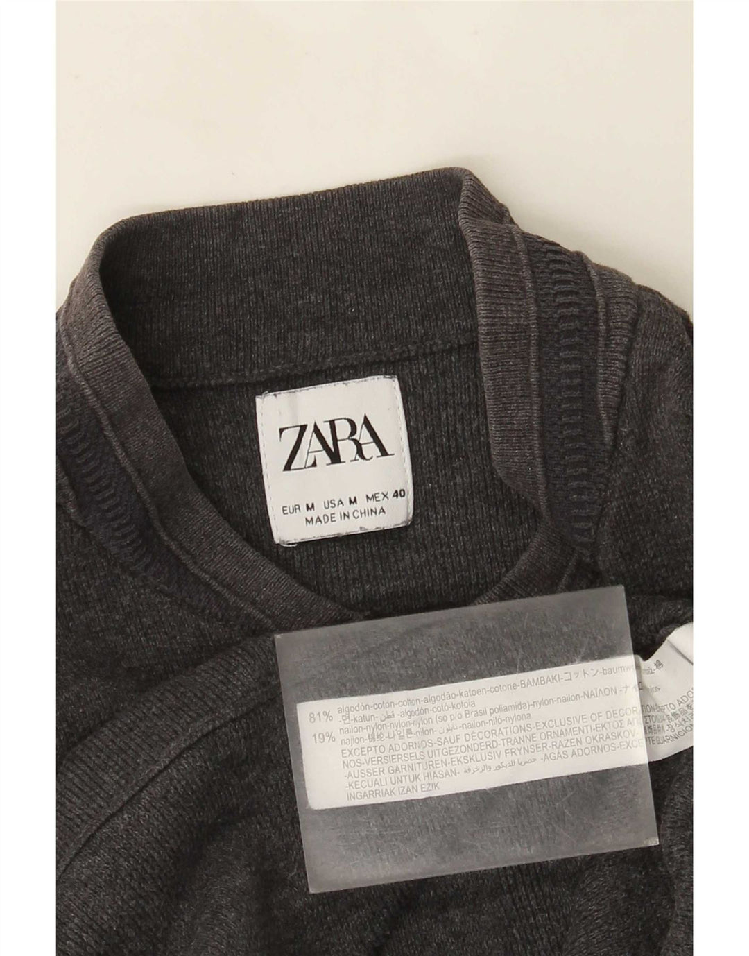 Zara Boys Cardigan Sweater 11-12 År Medium Grå Bomuld