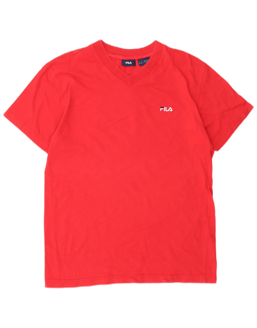 Fila Herre T-Shirt Top Medium Rød Bomuld