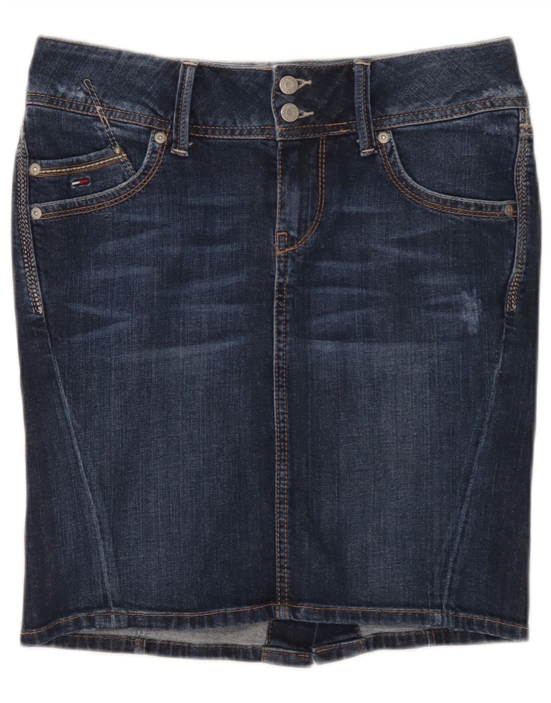 Tommy Hilfiger Dame Denim Nederdel Lille W27 Blå Bomuld