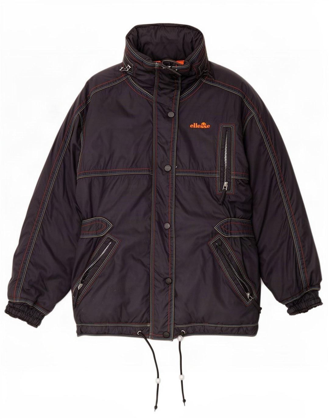 Ellesse Dame Hætte Skijakke UK 12 Medium Grå Polyamid