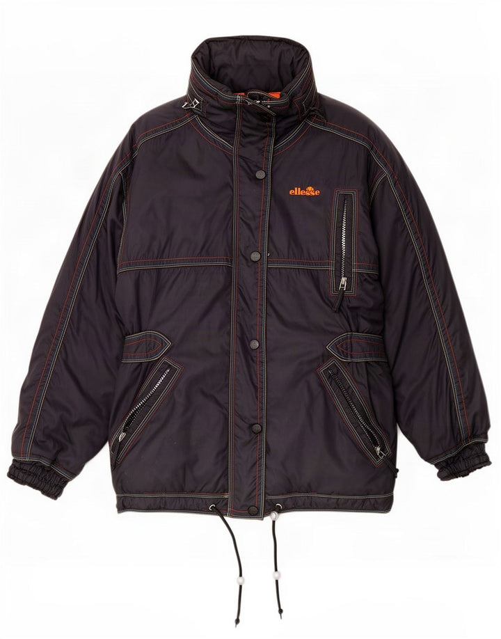 Ellesse Dame Hætte Skijakke UK 12 Medium Grå Polyamid