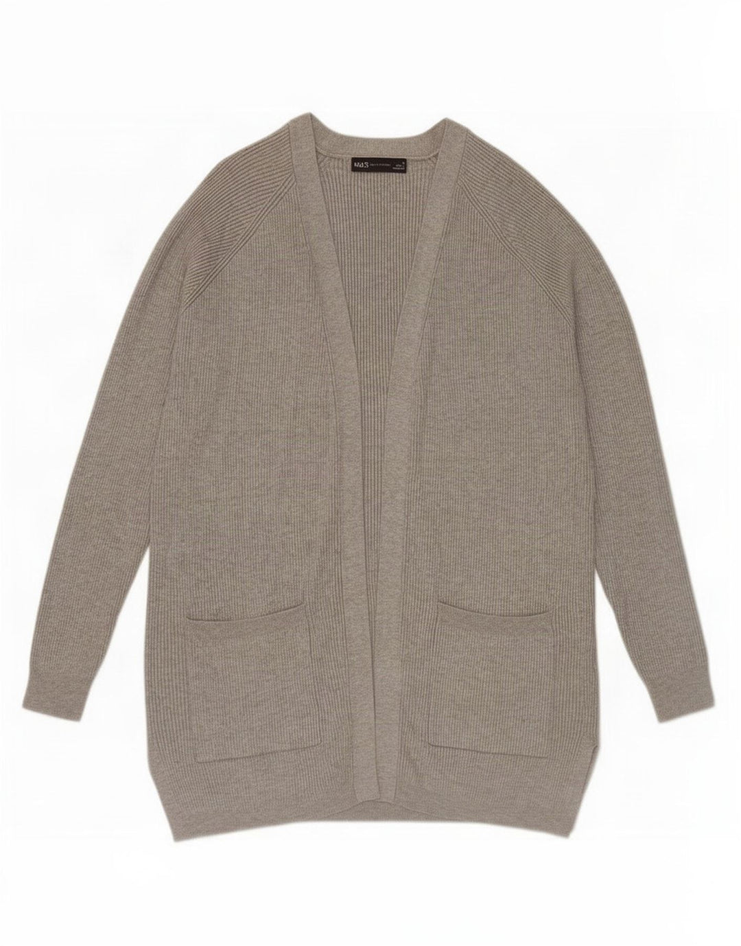 Marks & Spencer Dame Oversized Cardigan Sweater UK 10 Small Grey Viscose