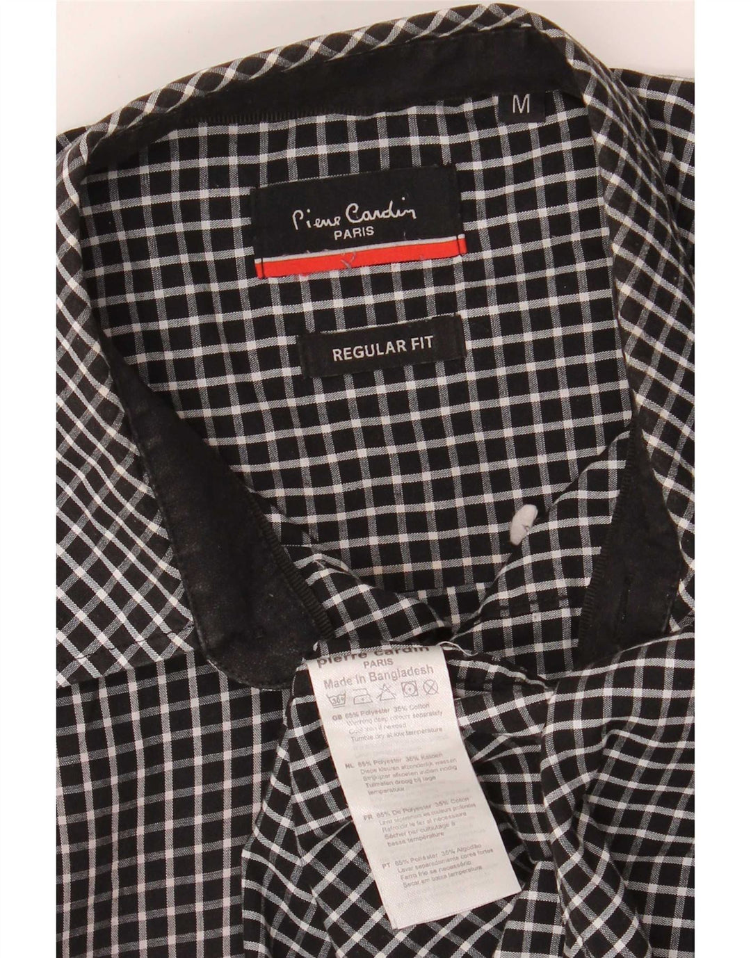 Pierre Cardin Herre Paris-skjorte Medium Sort Ternet Polyester