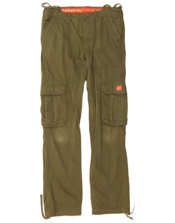 Superdry Straight Cargo-bukser til mænd Medium W34 L35 Khaki Bomuld