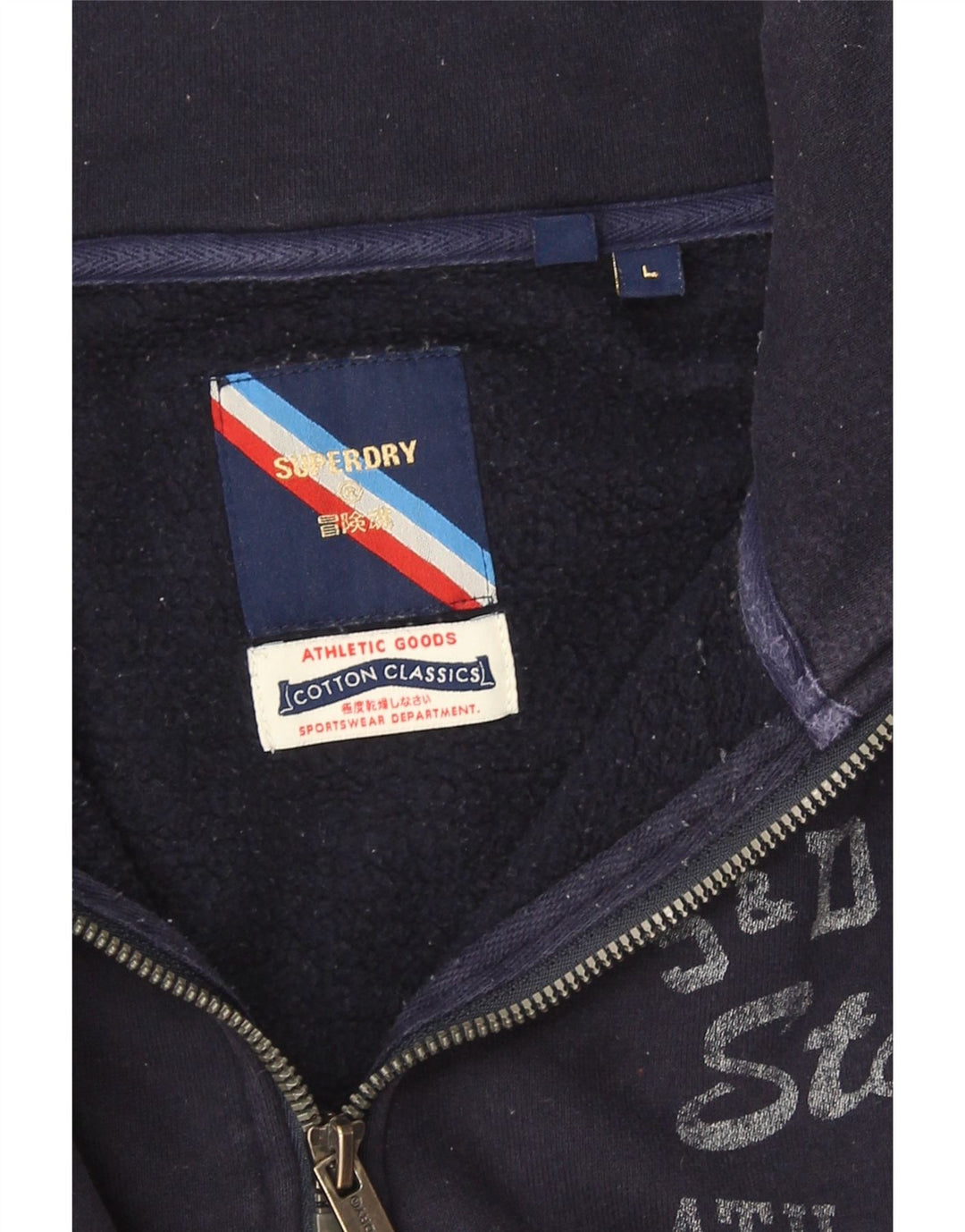 Superdry grafisk sweatshirt til mænd, stor marineblå farveblok