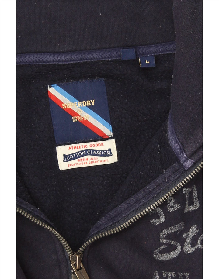 Superdry grafisk sweatshirt til mænd, stor marineblå farveblok