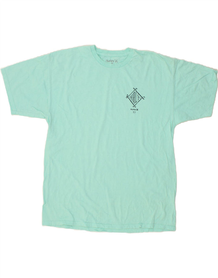 HURLEY Mens T-Shirt Top XL Blue Cotton Vintage Hurley and Second-Hand Hurley from Messina Hembry 