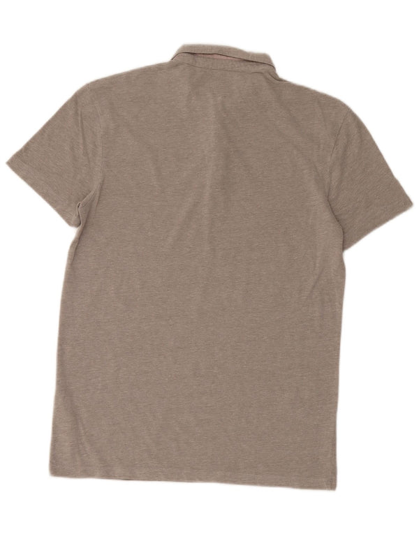 All Saints Polo Shirt til mænd, lille grå stribet bomuld