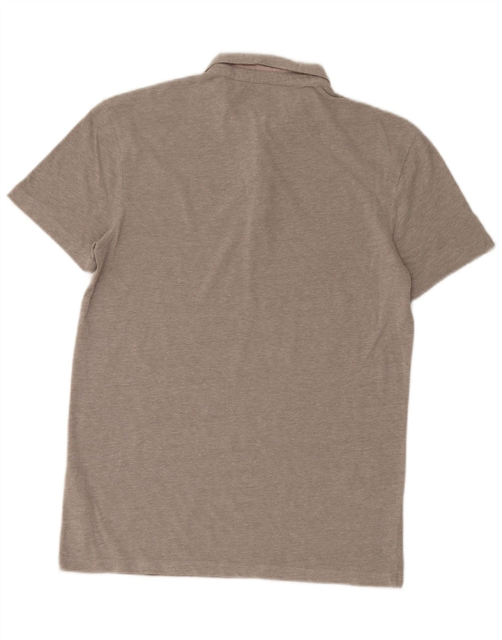 All Saints Polo Shirt til mænd, lille grå stribet bomuld