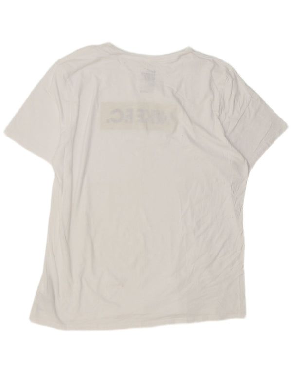 Nike Herre Athletic Fit Grafisk T-shirt Top 2XL Hvid Bomuld Sports