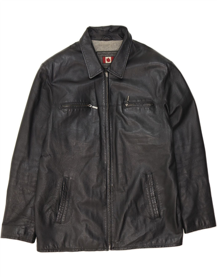 CANADIAN Mens Leather Jacket UK 42 XL Black Leather Vintage Canadian and Second-Hand Canadian from Messina Hembry 