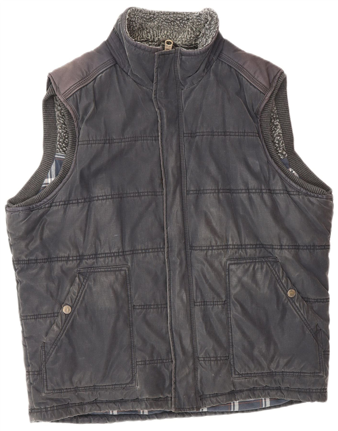 Fat Face Herre Polstret Gilet UK 42 XL Navy Blue Polyester