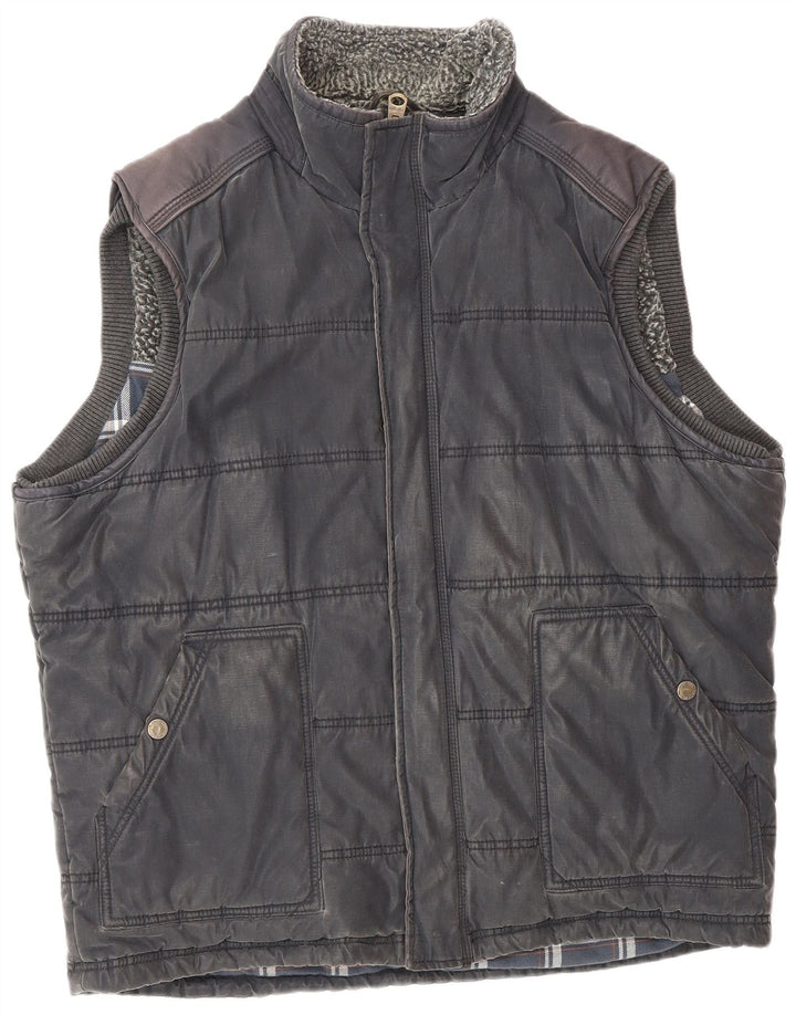 Fat Face Herre Polstret Gilet UK 42 XL Navy Blue Polyester