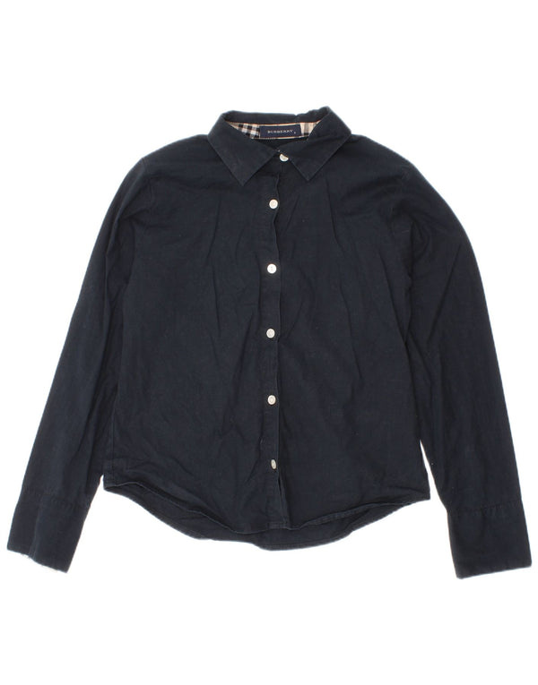 Burberry Girls Shirt 7-8 Years Navy Blue Cotton Classic