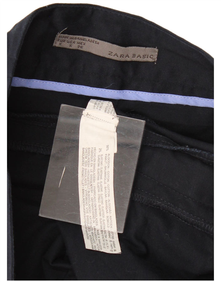 Zara lige nederdel til kvinder Lille W26 marineblå bomuld