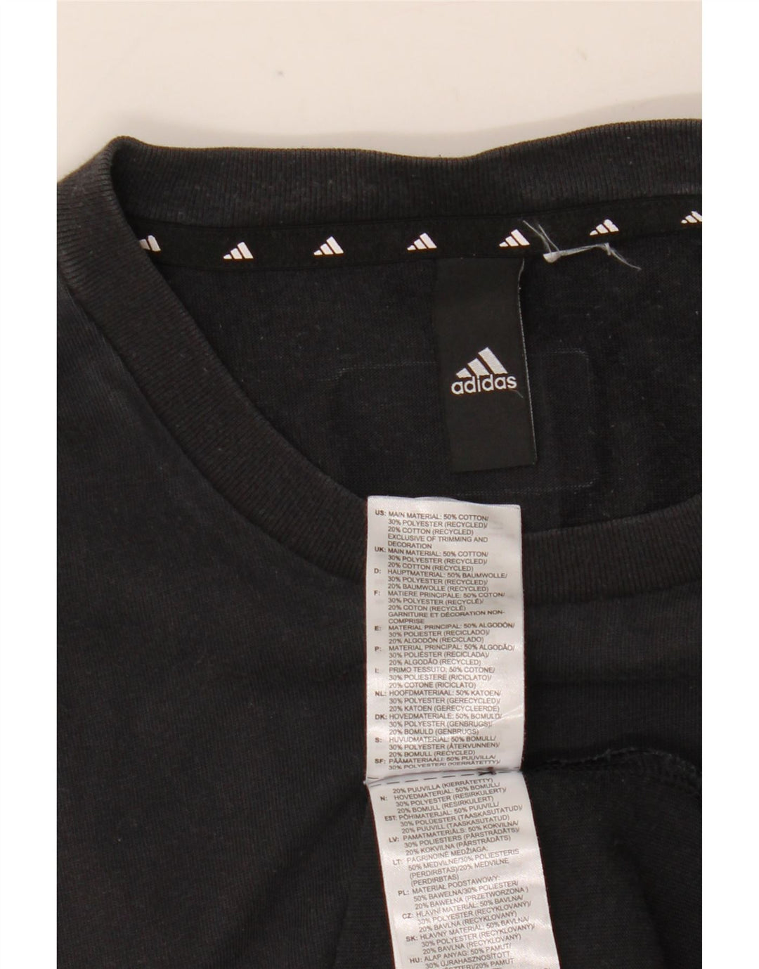 Adidas Herre grafisk T-shirt Top Medium Sort Bomuld