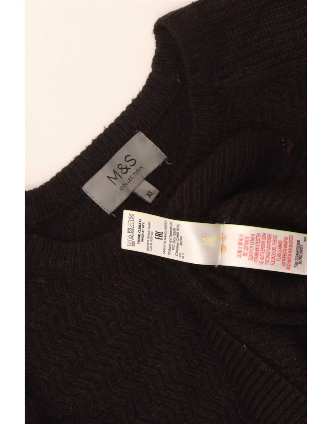 Marks & Spencer Herre sweater med rund hals XL brun akryl