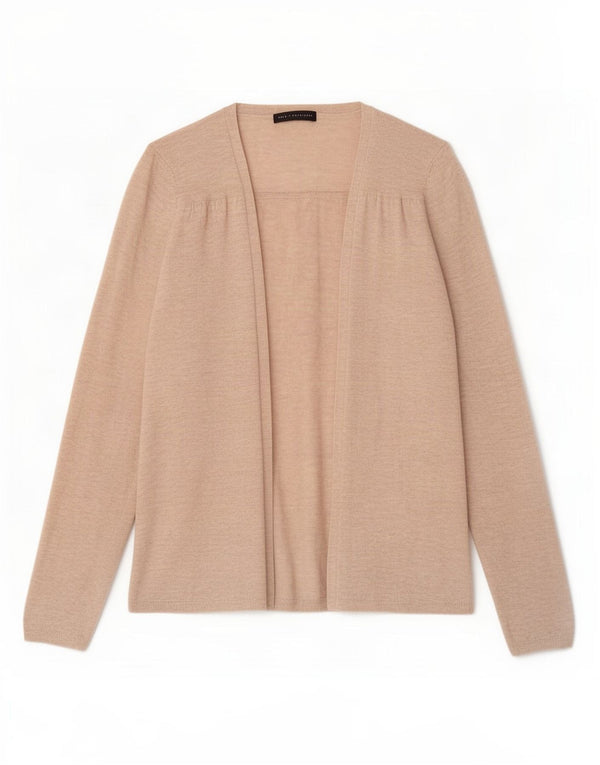 Marks & Spencer Womens Open Cardigan Sweater UK 14 Medium Beige