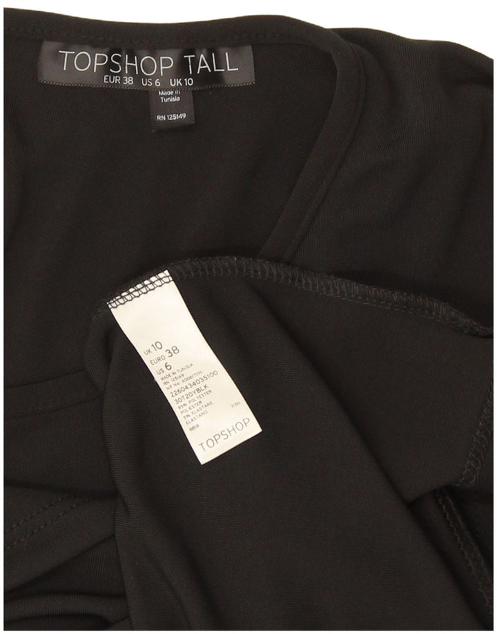 Topshop Dame Batwing Bluse Top UK 10 Small Black Polyester