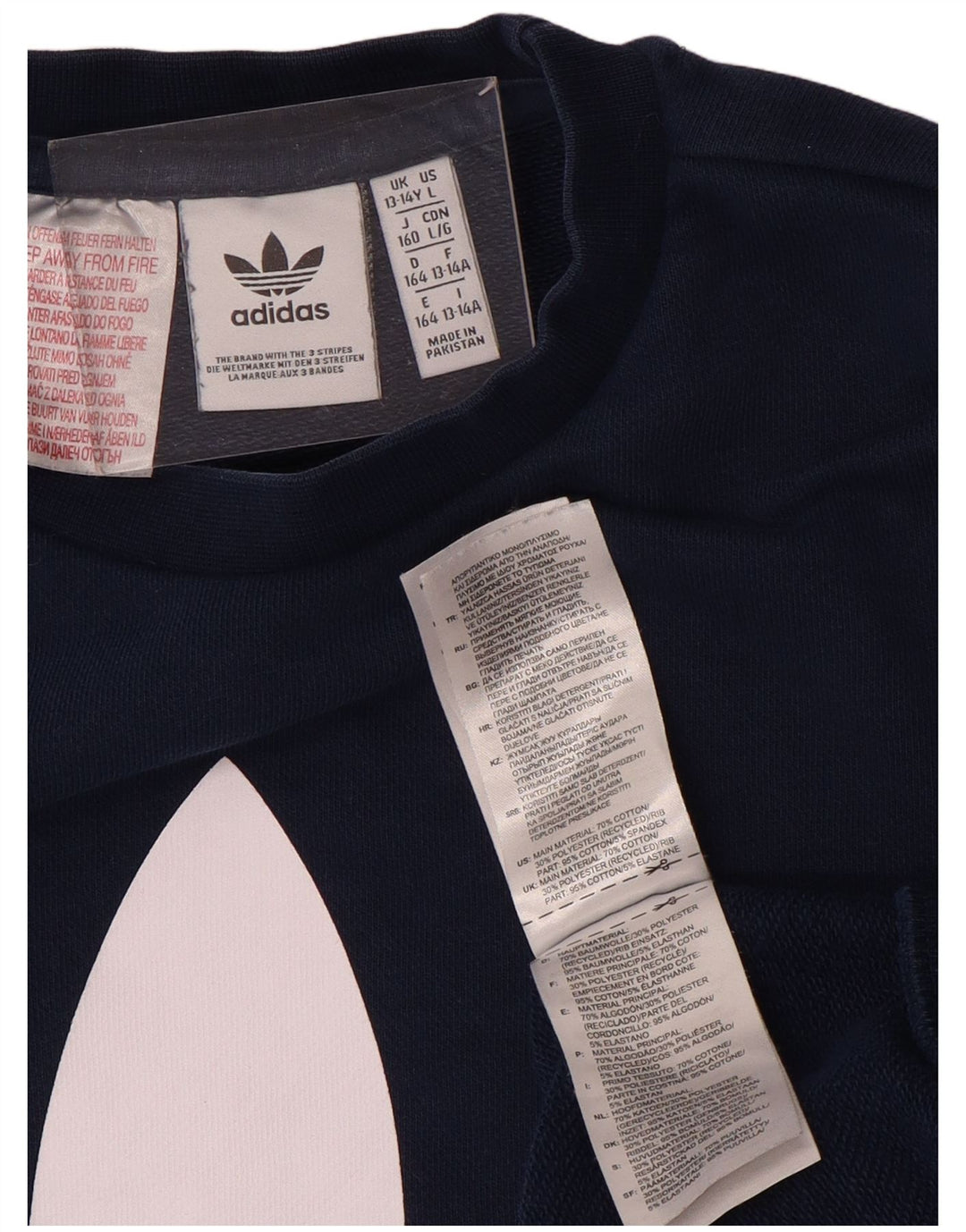 Adidas Boys Sweatshirt Jumper 13-14 år Marineblå Bomuld