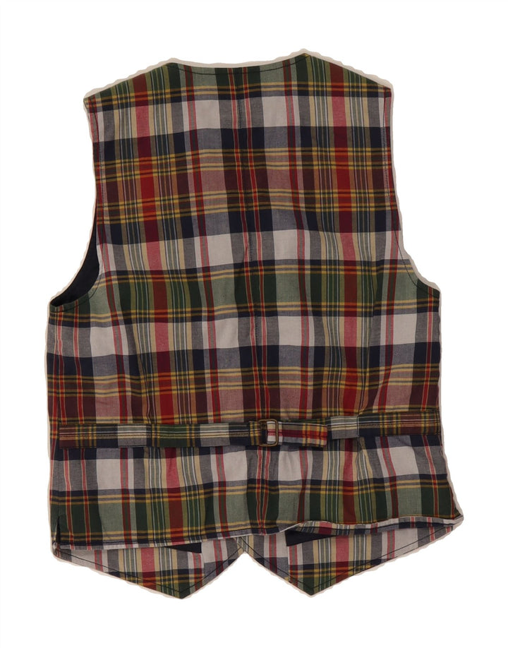 POLO RALPH LAUREN Boys Waistcoat 5-6 Years Medium Maroon Check Cotton Vintage Polo Ralph Lauren and Second-Hand Polo Ralph Lauren from Messina Hembry 