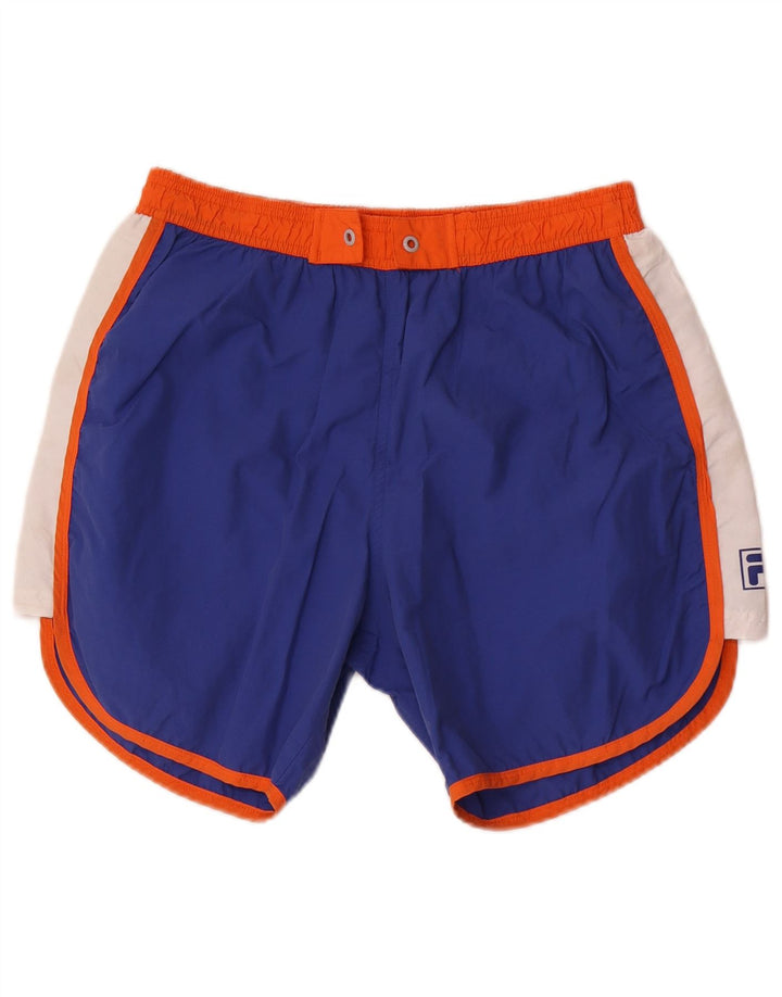 Fila Svømmeshorts til kvinder UK 12 Medium Blue Colourblock Bomuld