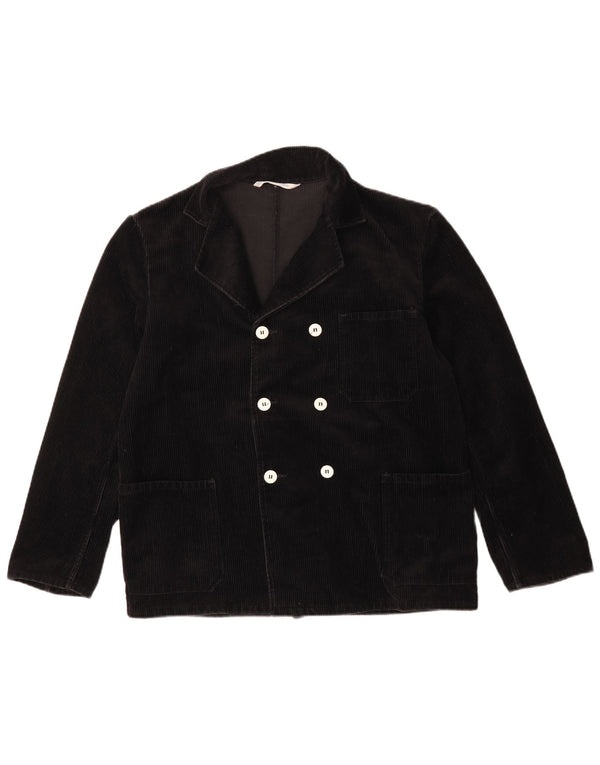 Vintage herre dobbeltradet corduroy blazerjakke UK 40 Large Black