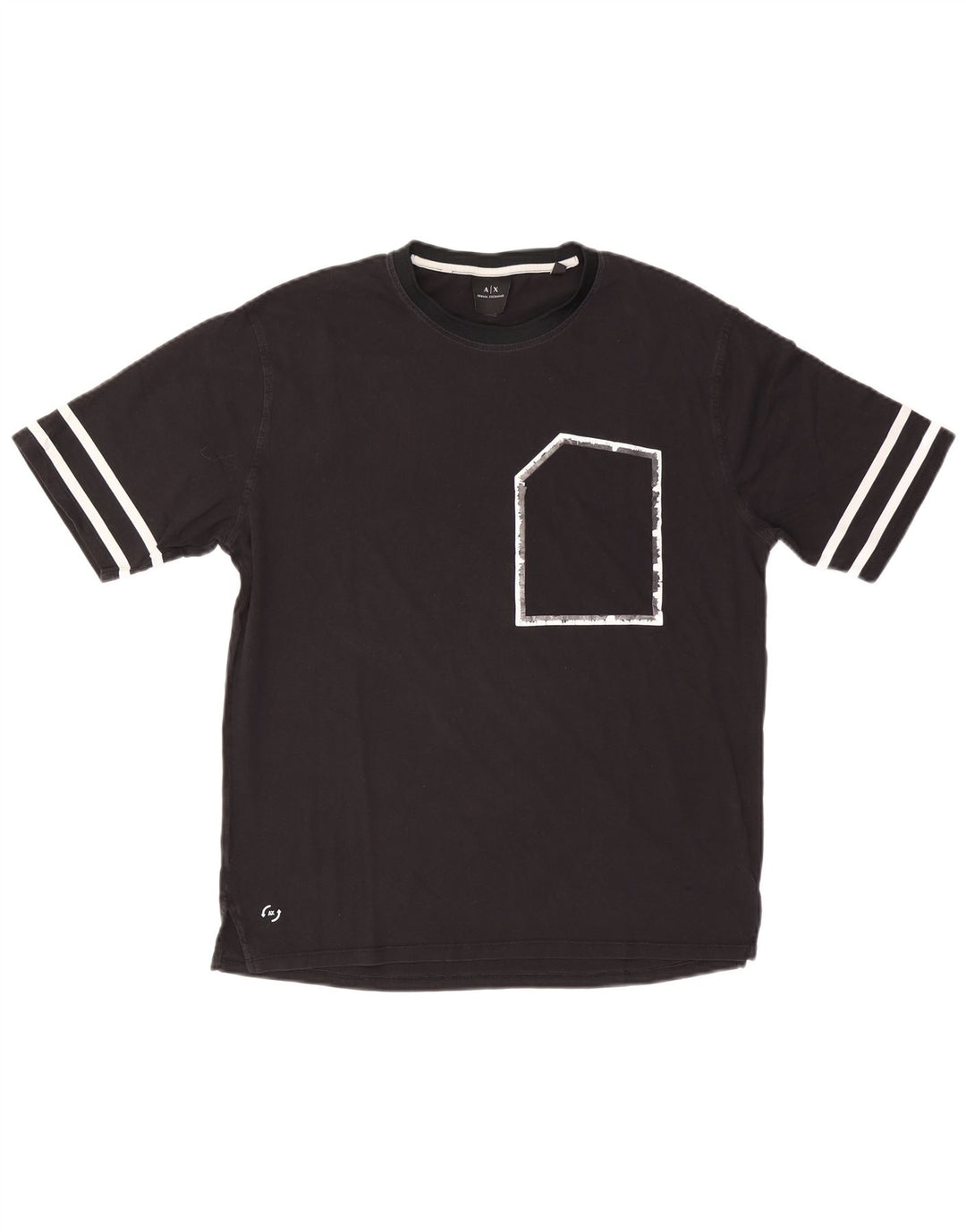 Armani Exchange Herre T-Shirt Top Medium Sort