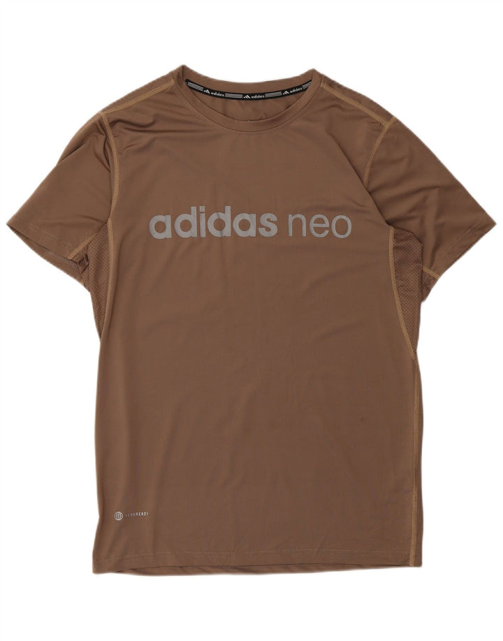Adidas Herre Aeroready Grafisk T-Shirt Top Stor brun polyester