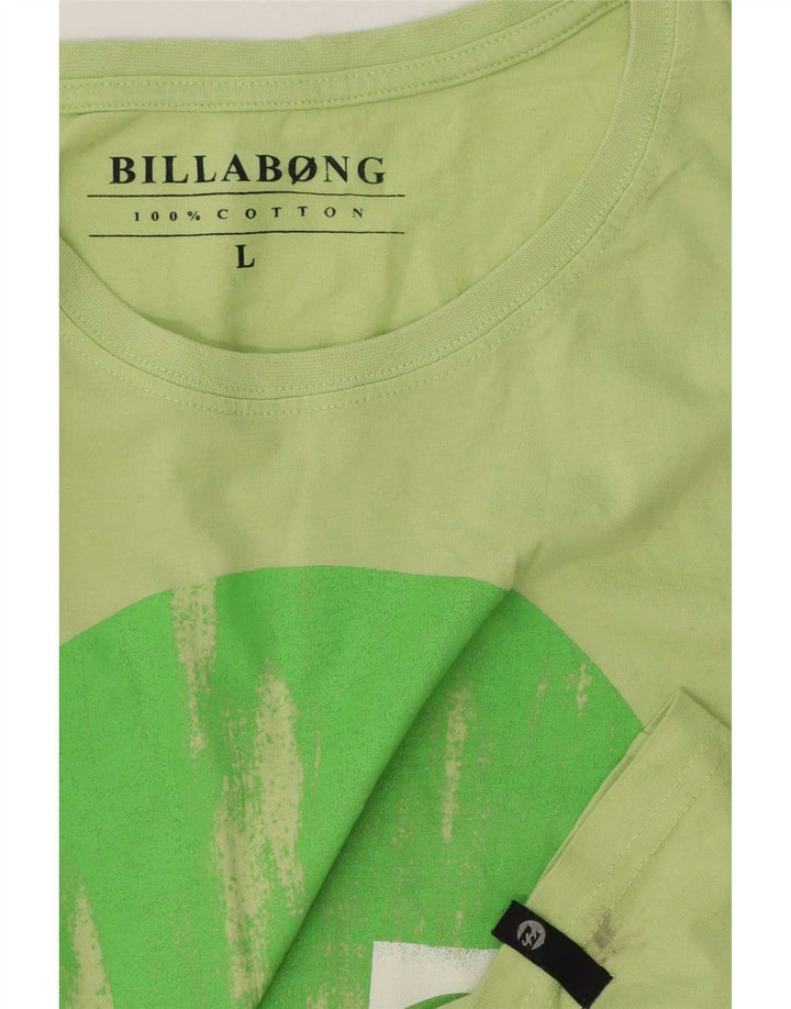 Billabong Herre Grafisk T-Shirt Top Stor Grøn Bomuld