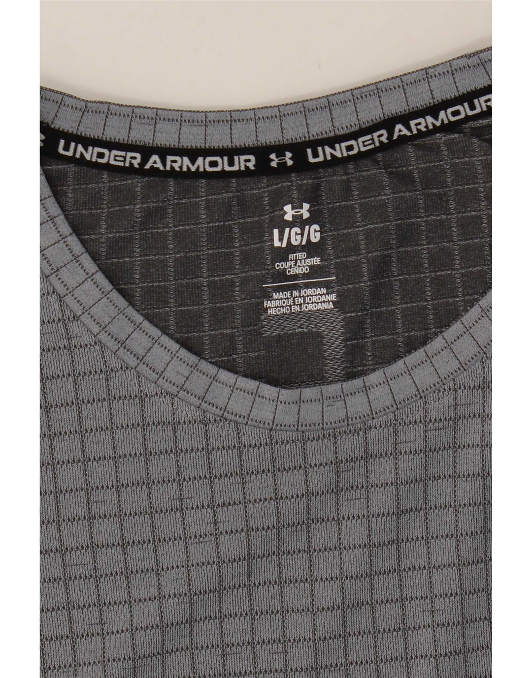 Under Armour Herre T-Shirt Top Stor Grå Ternet